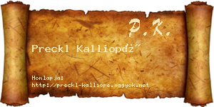 Preckl Kalliopé névjegykártya